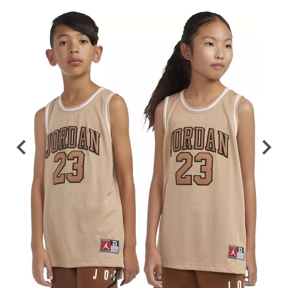 Jordan 23 Kids' Tan Mesh Jersey size Large 12-13y
